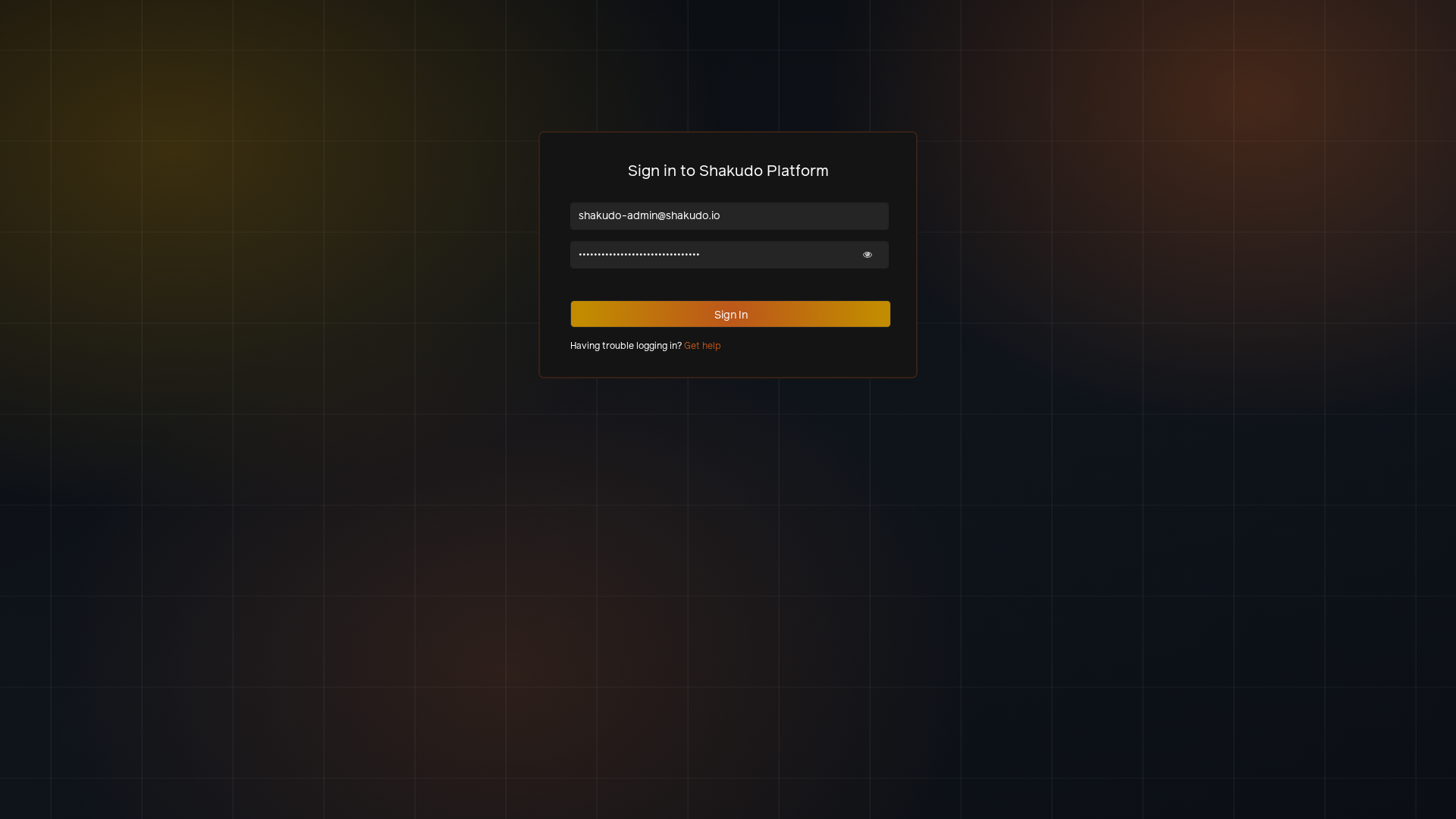 Filled login form