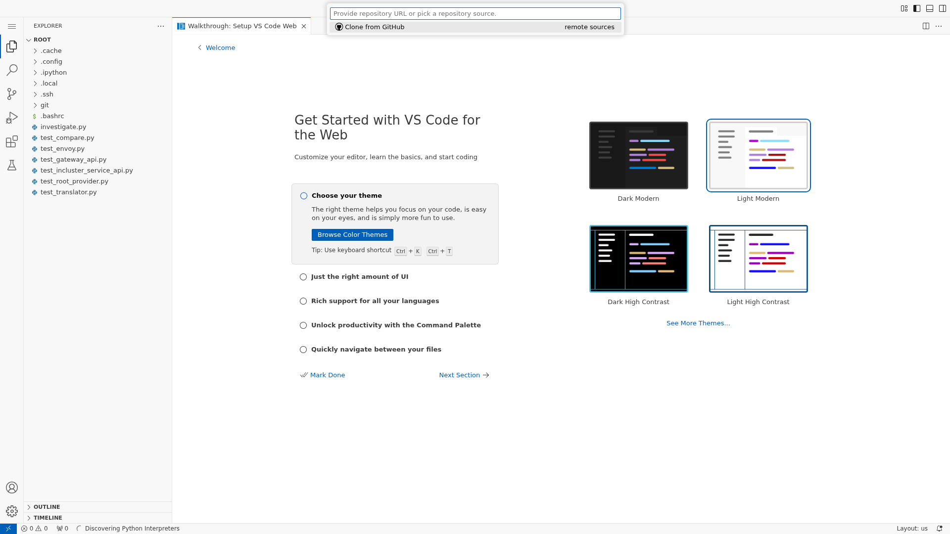 Clone Git Repository prompt