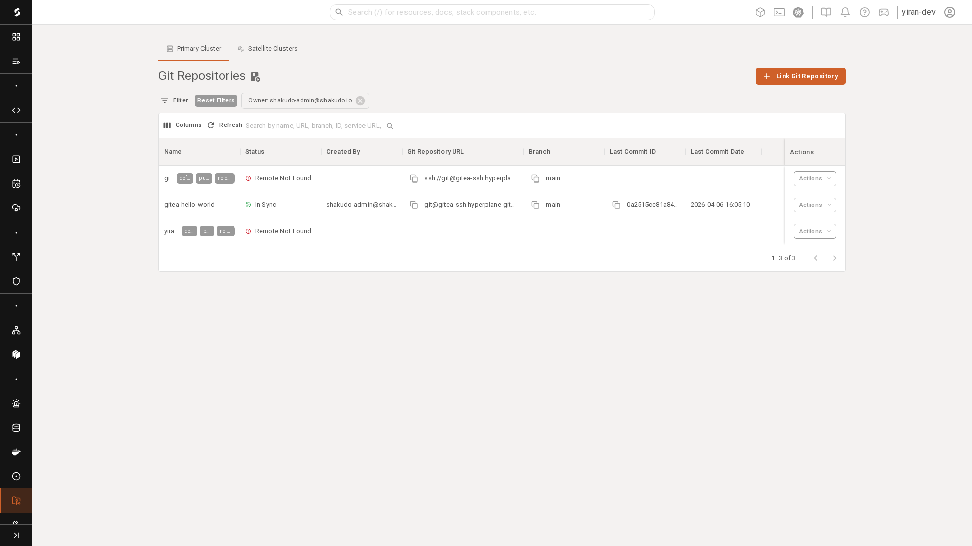 Git Repositories panel