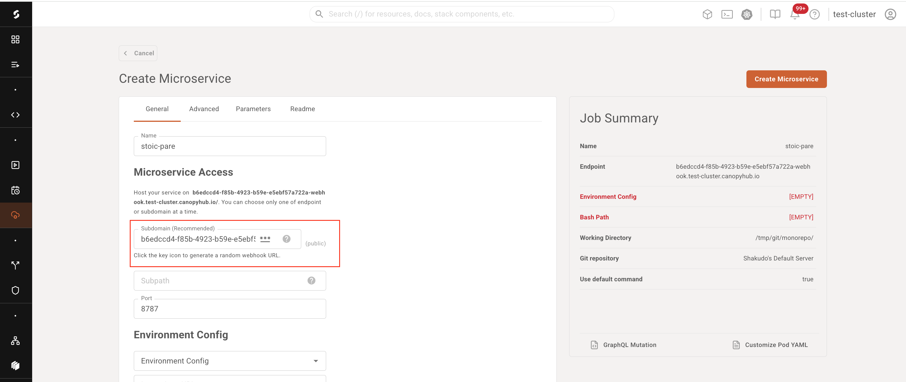 Microservice Webhook