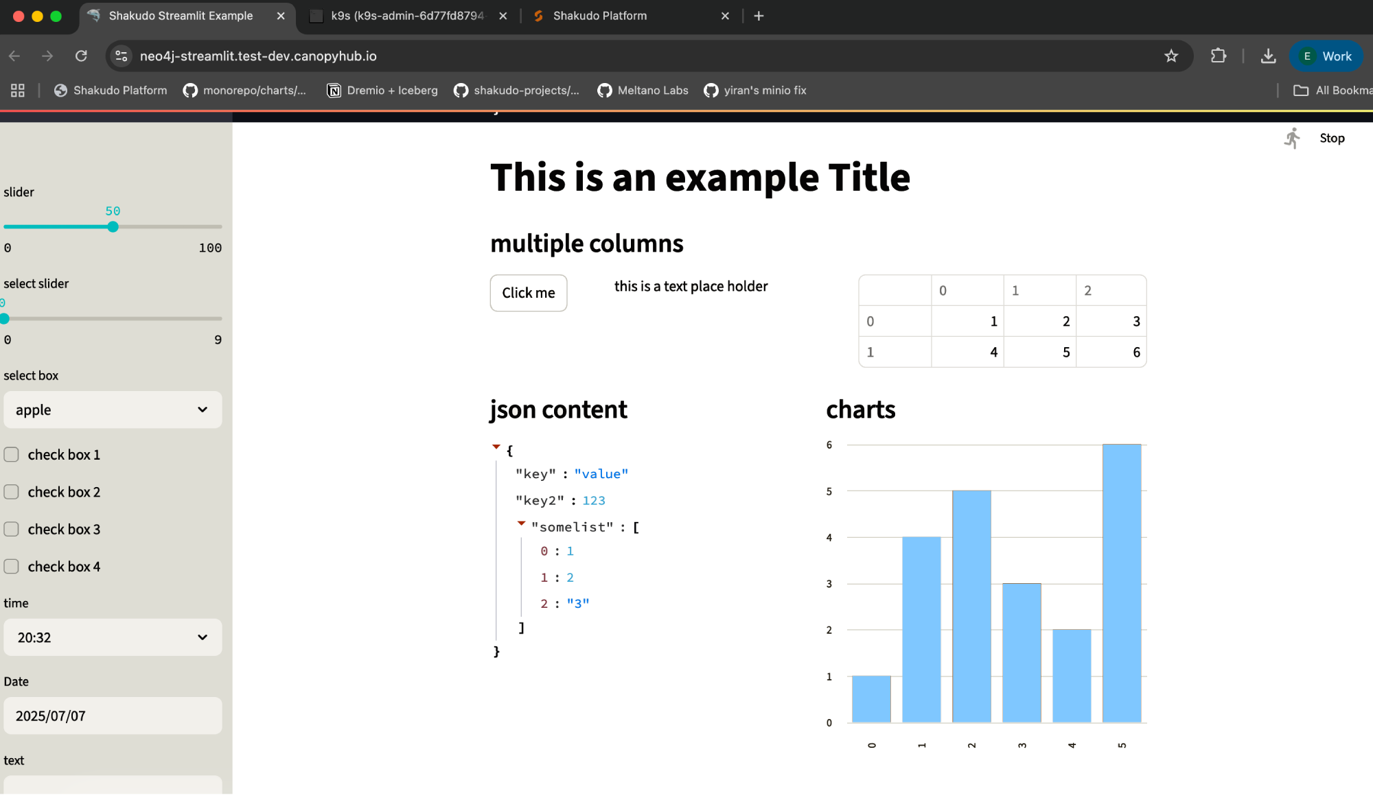 Streamlit app preview