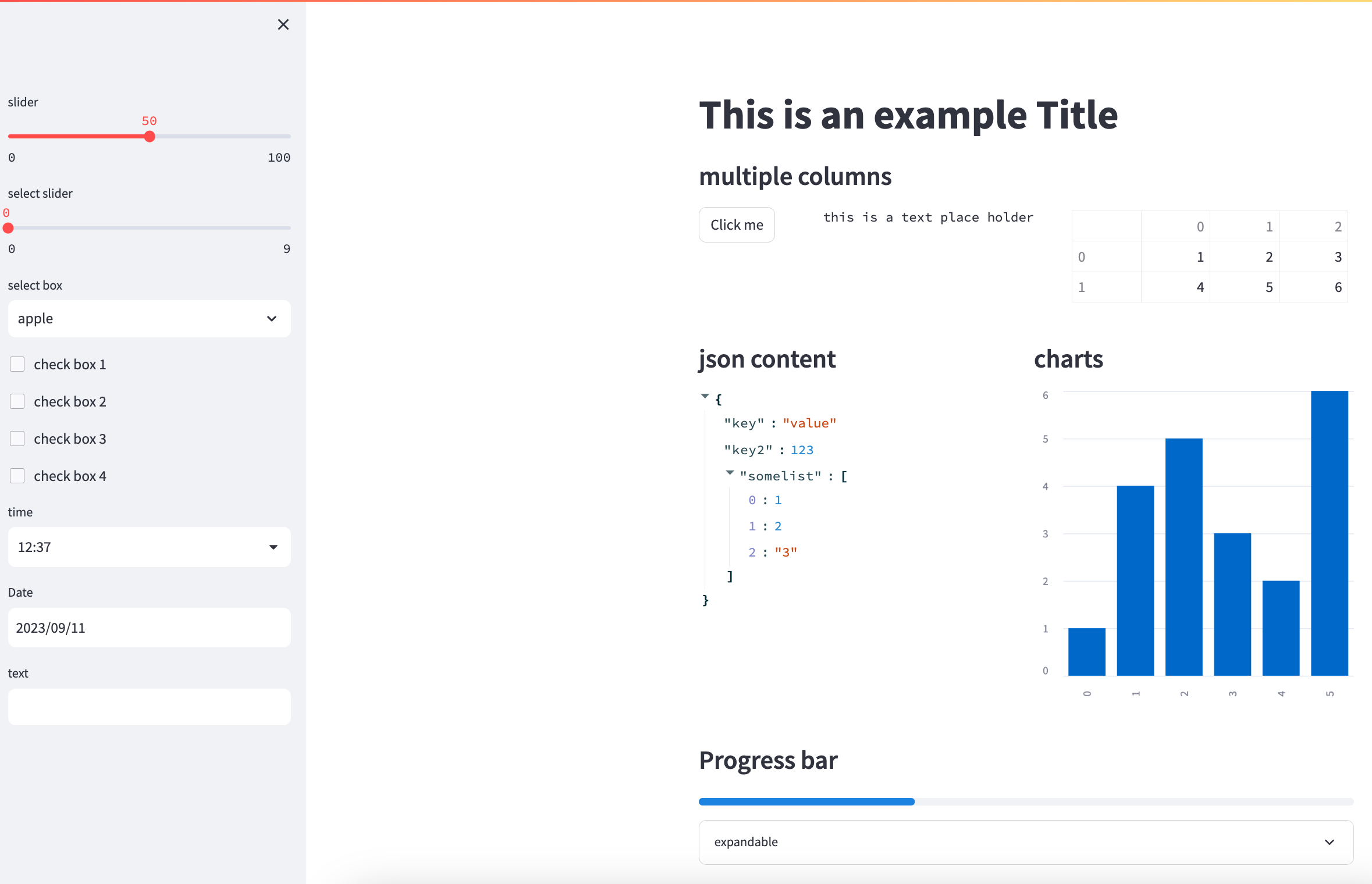 Streamlit dashboard demo